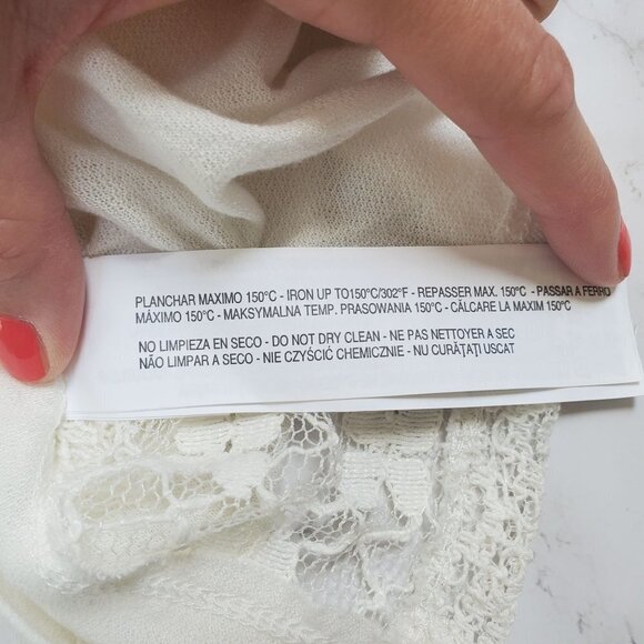 NWT Zara V-Neck Sleeveless Tank Top Lace See-Through Sides Viscose M - Picture 8 of 8